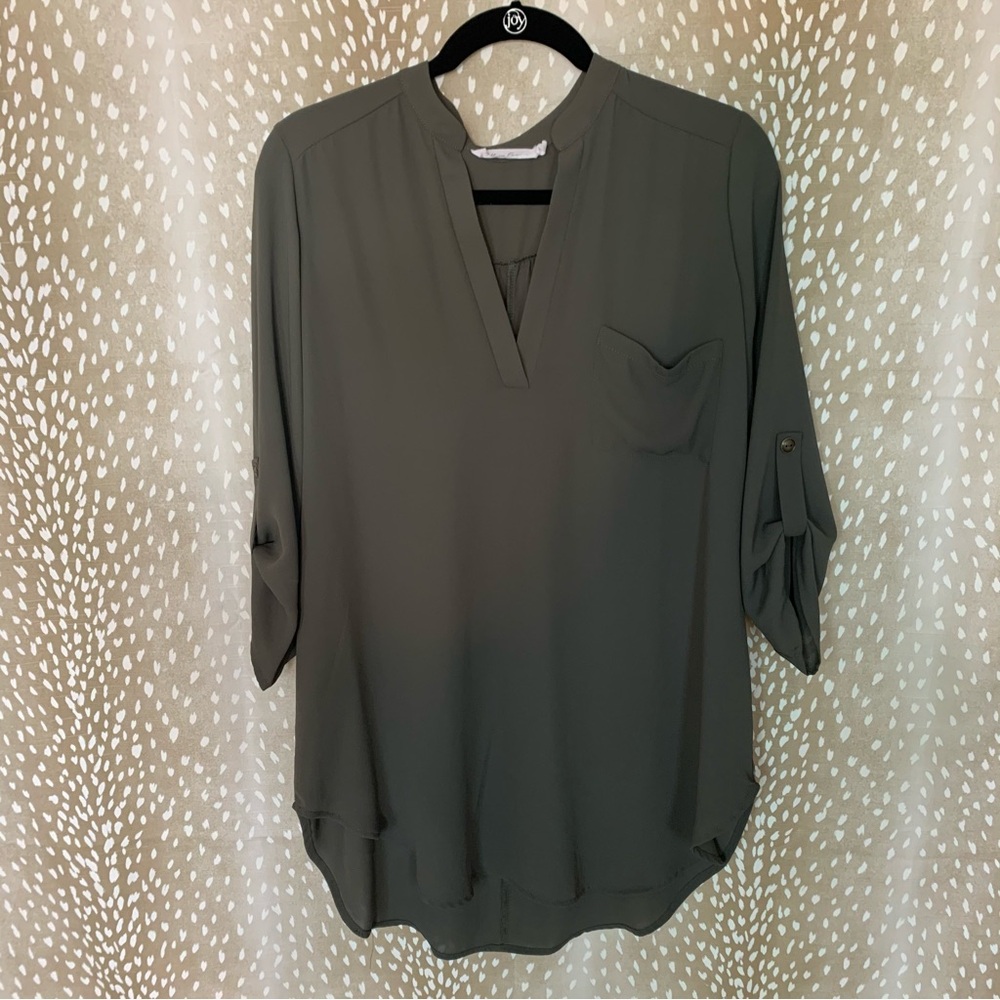 All in Favor (Nordstrom) Roll Sleeve Tunic Top Size Large